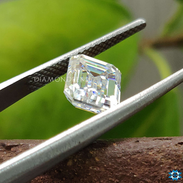 Loose Moissanite stone in 2.10 carat Moissanite cut in Moissanite emerald Cut by Diamondrensu.