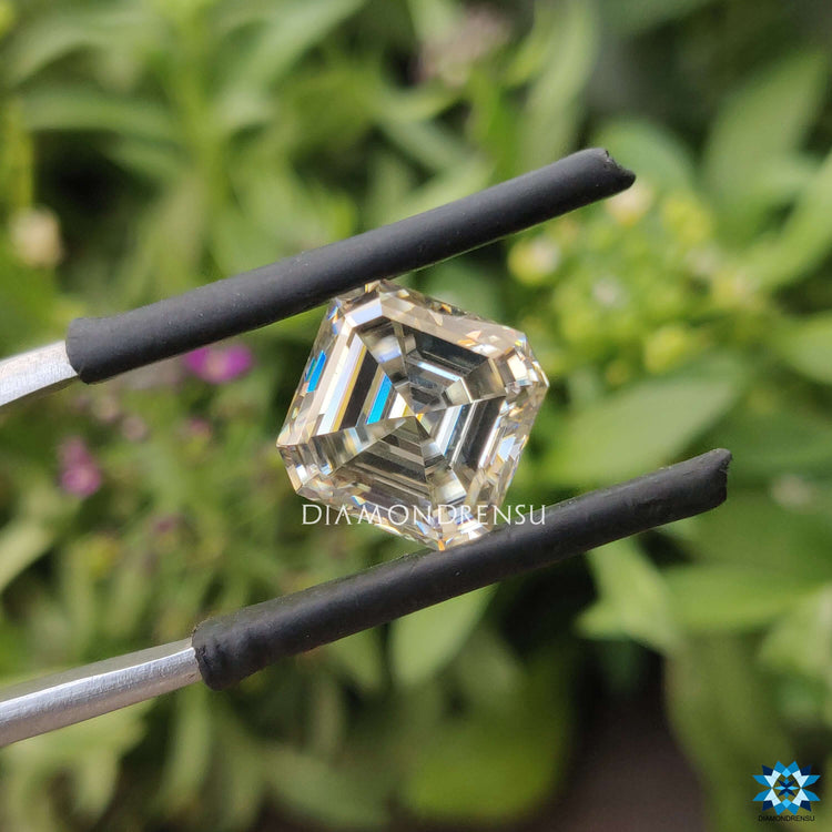 0.69 carat moissanite sold as a loose moissanite for custom settings.