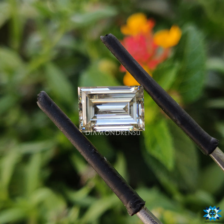 Off white baguette cut categorized with baguette off white and loose moissanite.