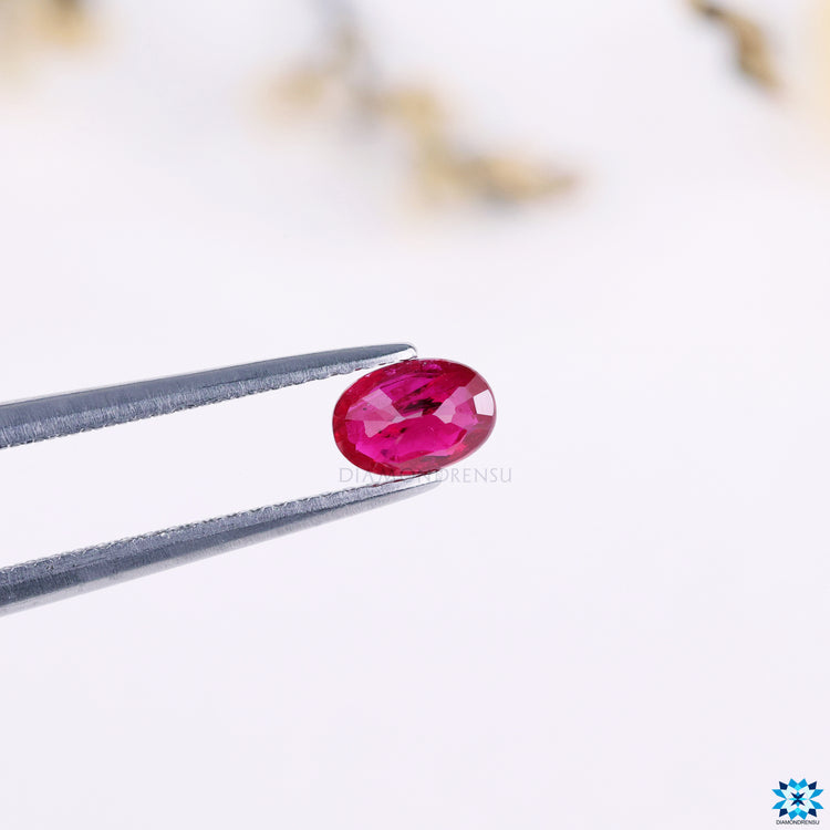 July gemstone offered as oval cut gemstone and oval cut ruby gemstone.
