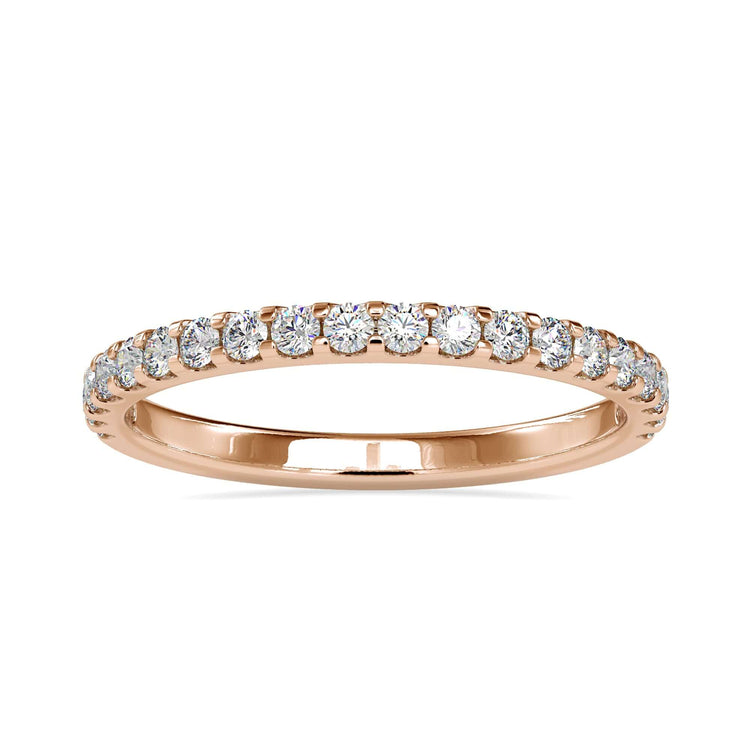 Diamond half eternity band in white gold with pave band ring