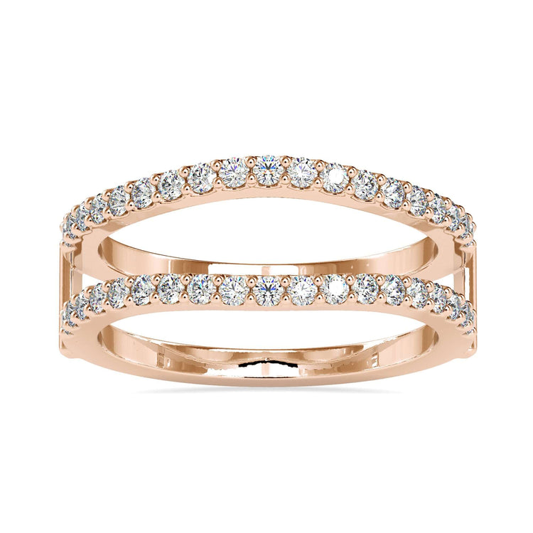 Shared prong engagement ring with lab grown diamonds, handmade design