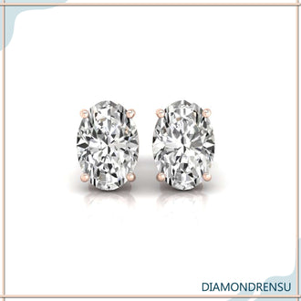 Sparkling diamond earrings oval, crafted with Lab Grown Diamond for a sustainable touch.