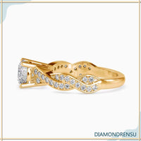 Gorgeous twisted diamond ring with an IGI certified lab grown diamond.