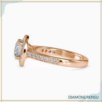 Classic gold halo ring with a round diamond halo setting for timeless beauty.