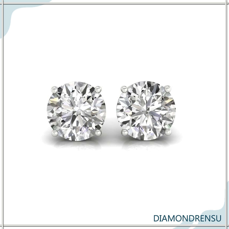 Classic gold round stud earrings featuring handmade craftsmanship for added luxury.