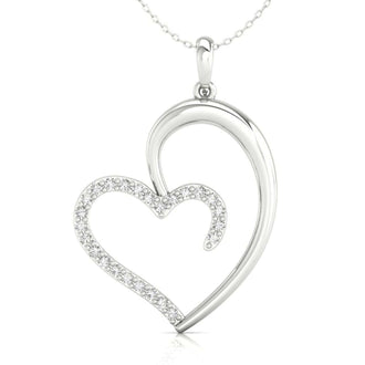 Heart pendant with Lab Grown Diamond, featuring a unique design and perfect for gifts for her.