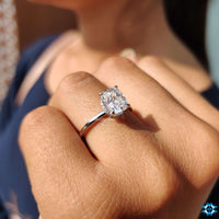 A radiant cushion cut moissanite ring with unmatched brilliance and clarity.