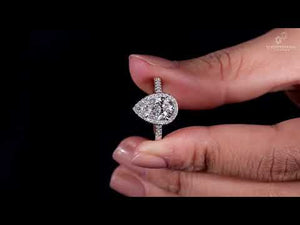 pear lab grown diamond ring