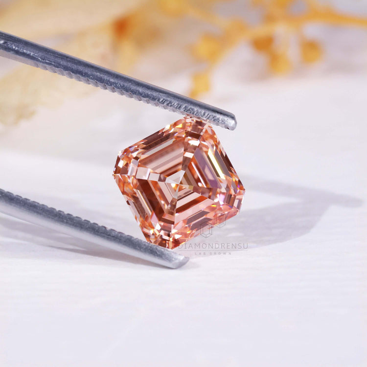 Loose Asscher cut lab grown diamond 3 carat.