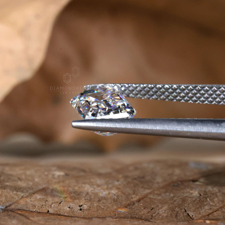 Loose diamond fancy emerald cut lab grown.