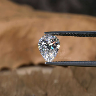 Lab grown diamond loose stone pear shape.