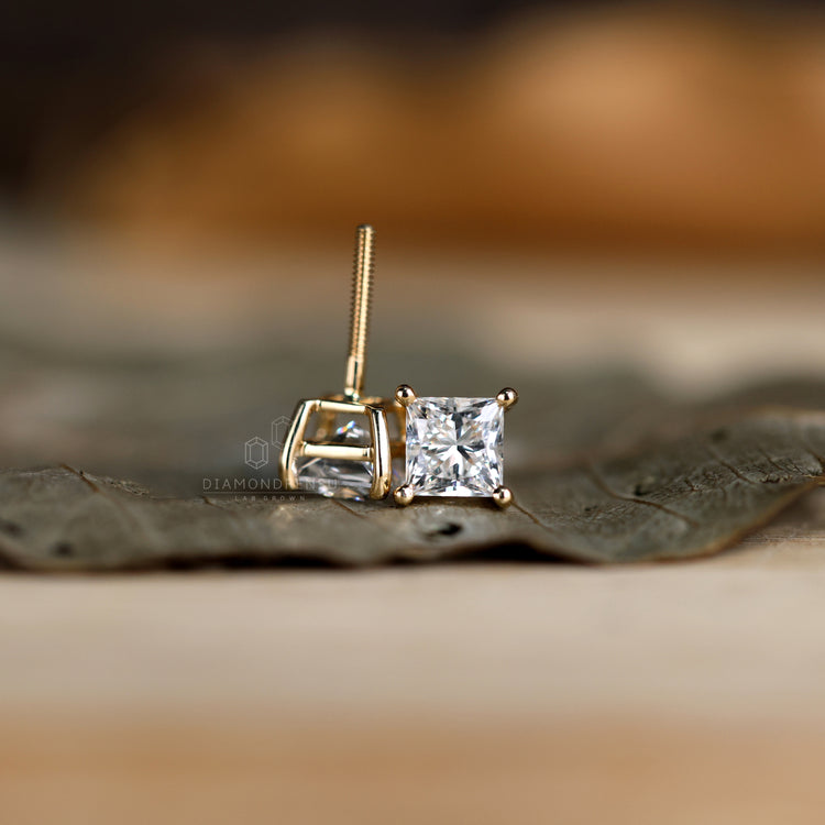 lab created diamond screw back earrings - diamondrensu