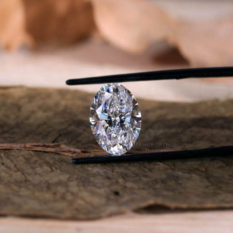 Loose diamond offered as 3.30 carat oval diamond and loose lab grown diamond.