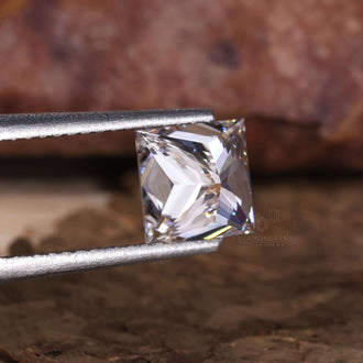 Loose lab grown diamond and princess cut loose stone.