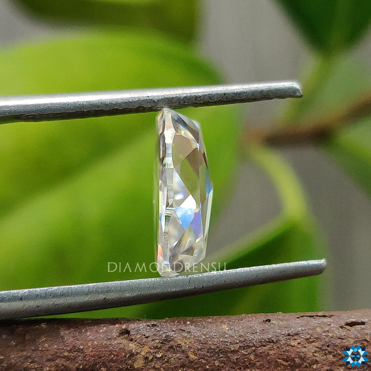 Loose Moissanite stone styled in Oval Rose Cut design made for pendant customization.