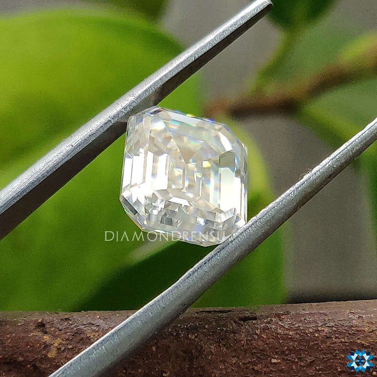 Moissanite emerald Cut designed for handcrafted earrings using loose moissanite stone.emerald cut