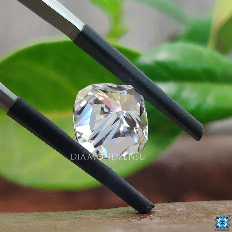 Cushion cut available in 3.67 carat Cushion Cut moissanite format.