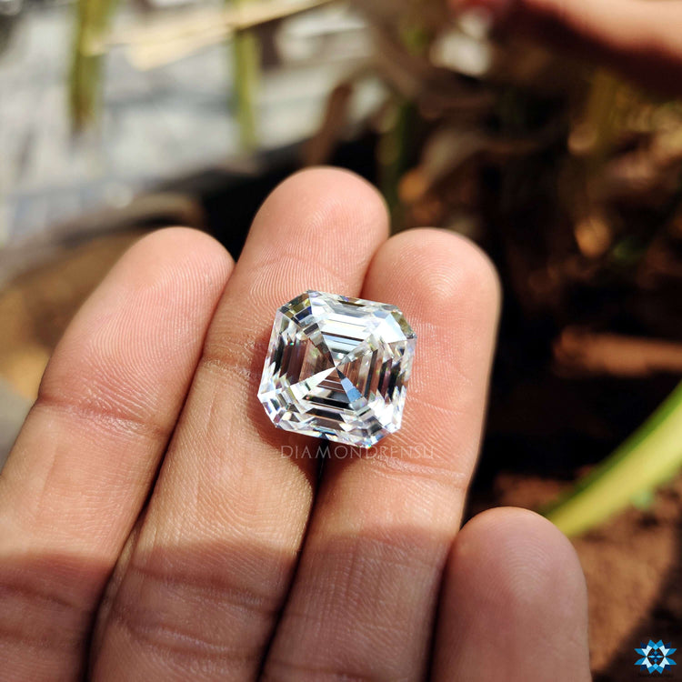 Loose asscher cut moissanite antique cut style.