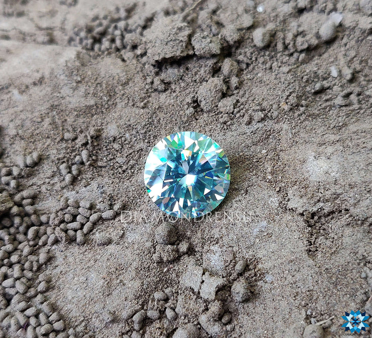 Cyan blue Moissanite in loose Moissanite stone form designed for drop earrings.