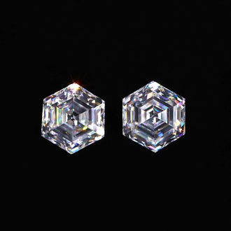 0.50 to 4.0 TCW Hexagon Step Cut Moissanite pair from Diamondresnu.