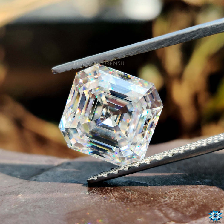 Step cut asscher moissanite loose stone.