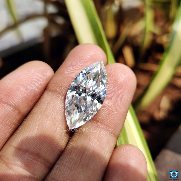 Moissanite marquise loose stone antique cut.
