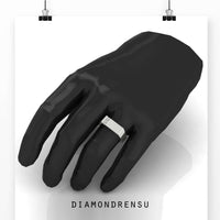 Diamond ring for men with round brilliant cut.