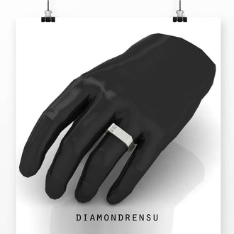 Diamond ring for men with round brilliant cut.