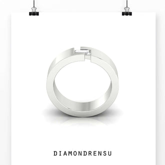 Gold wedding band available in rose, white, or yellow tones.