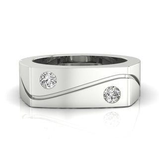 Unique wedding band for men in a contemporary design, Lab Grown Diamond.