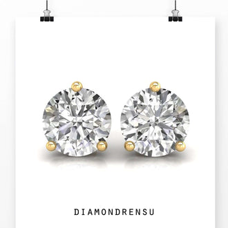 Stunning lab grown diamond studs crafted in a martini set design for elegance.