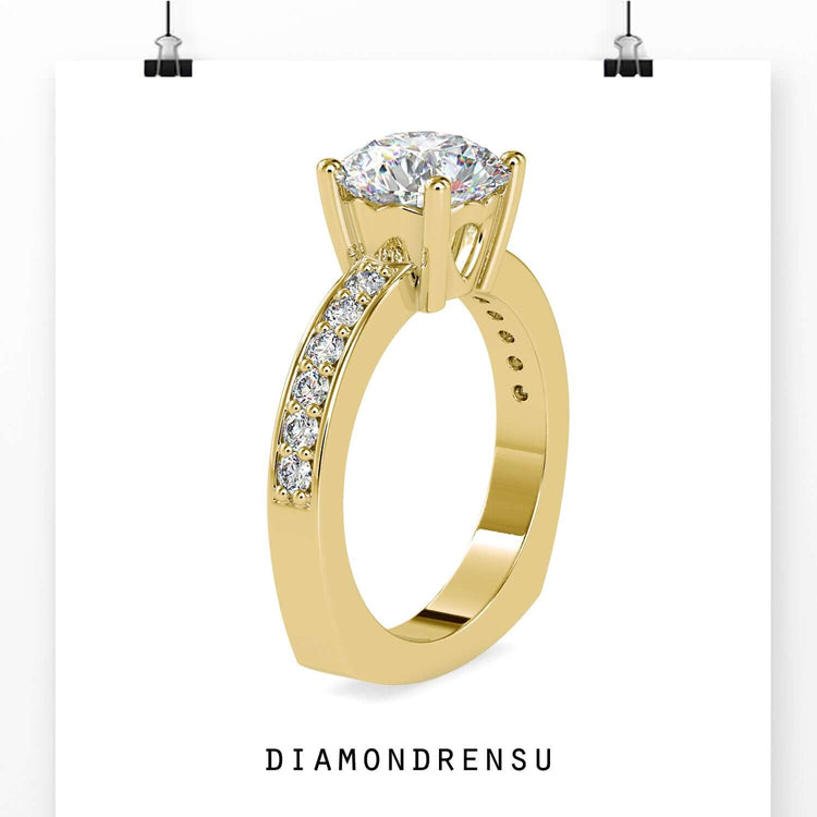 4 prong diamond ring designed for durability and maximum sparkle.