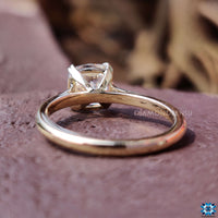 Cushion moissanite ring with unmatched brilliance and clarity.