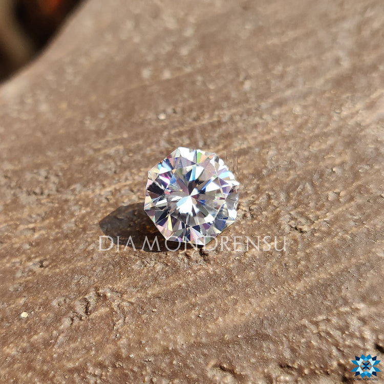 Colorless 1.96 carat moissanite loose stone.