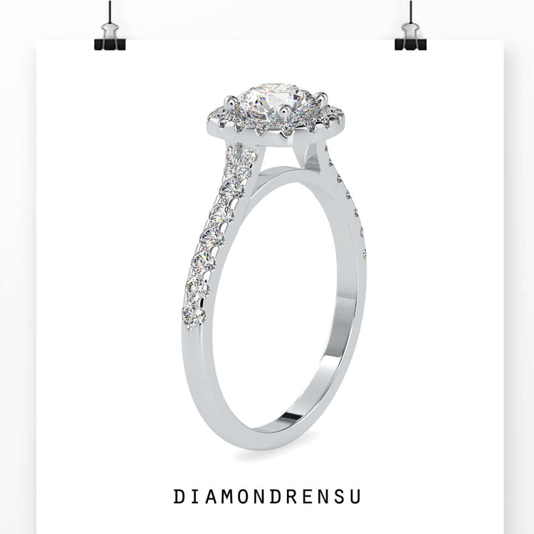 Round cut diamond ring showcasing classic beauty and radiance.