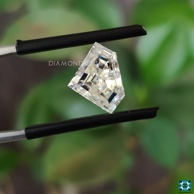 Antique cut moissanite paired with loose moissanite stone.