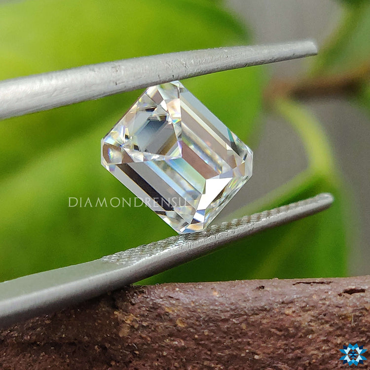 Buy Moissanite stone in Moissanite emerald Cut for engagement and anniversary rings.