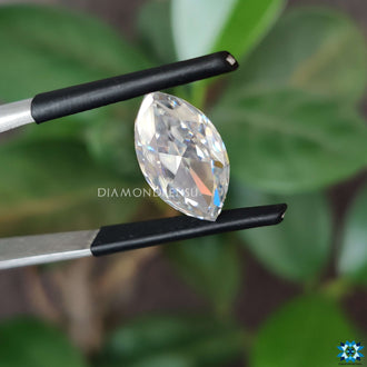 Moissanite stone reflecting light gray moissanite hues.