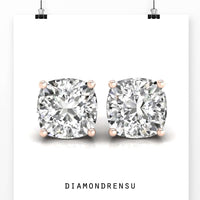Timeless cushion cut earrings crafted with handmade jewelry expertise, perfect for any occasion.