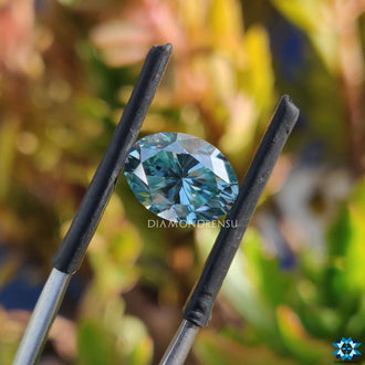2.25 carat moissanite available as oval cyan blue and loose stone.