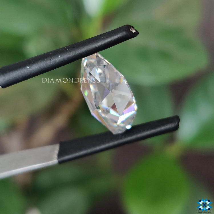 Loose moissanite stone glowing with marquise rose cut moissanite.