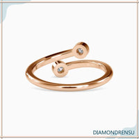 Round eternity ring with bezel set diamonds, lab grown stones