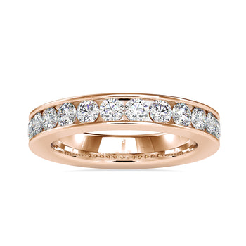 Channel set diamond band with round diamond eternity style