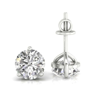 Elegant round earrings featuring Lab Grown Diamond, crafted with handmade jewelry expertise.