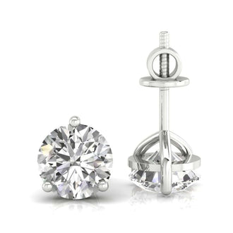 Elegant round earrings featuring Lab Grown Diamond, crafted with handmade jewelry expertise.