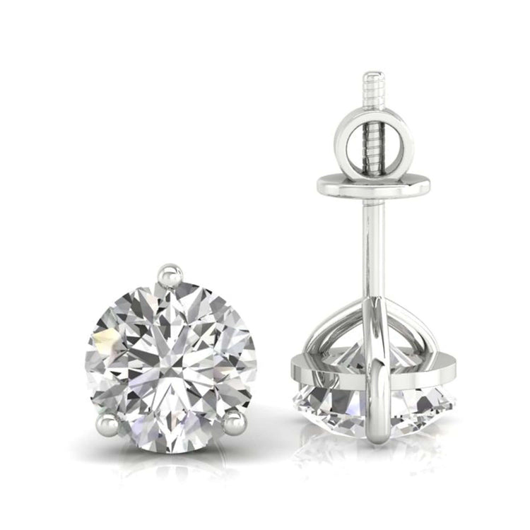 Elegant round earrings featuring Lab Grown Diamond, crafted with handmade jewelry expertise.