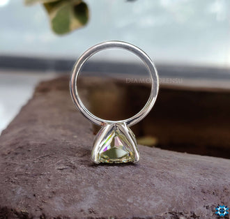 Moissanite Cushion Cut ring combining style and glamour effortlessly.
