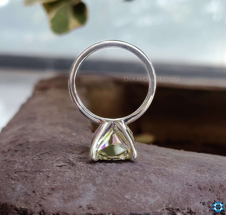 Moissanite Cushion Cut ring combining style and glamour effortlessly.
