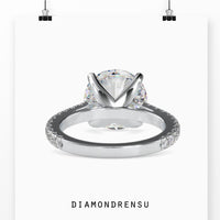 4 prong diamond ring in a cathedral setting, ideal for showcasing a 1 carat round diamond.